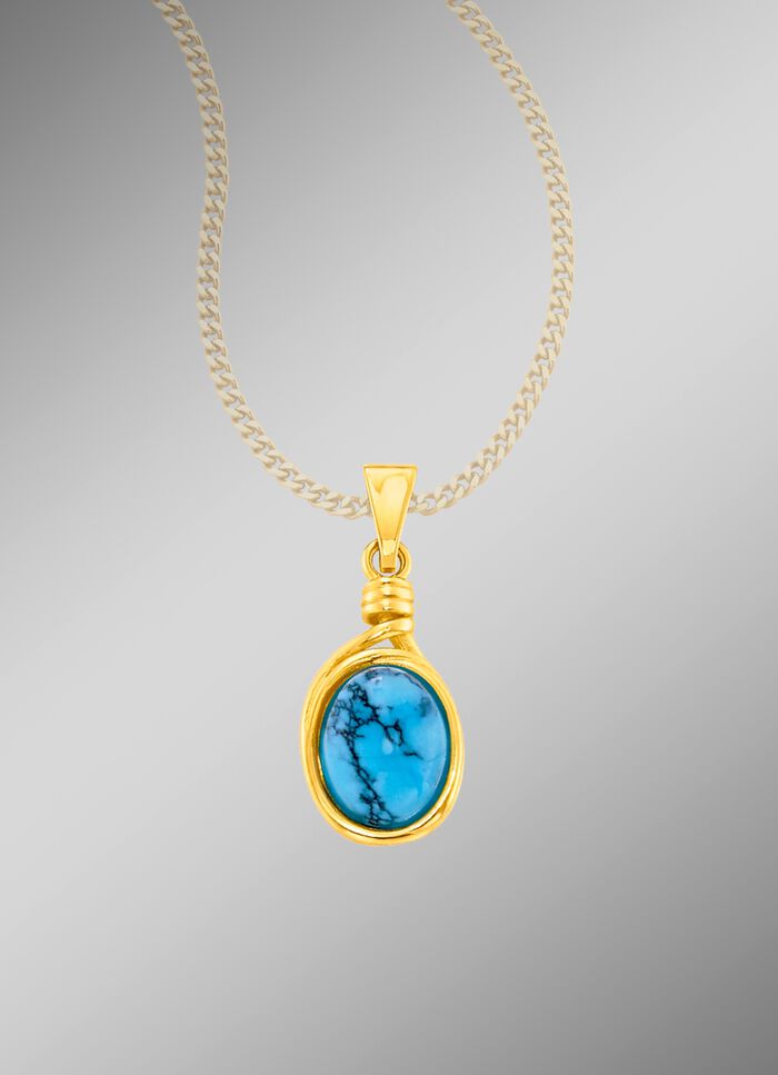 Kostbare unicums: Kettinghanger met turkoois, beh. en met matrix 