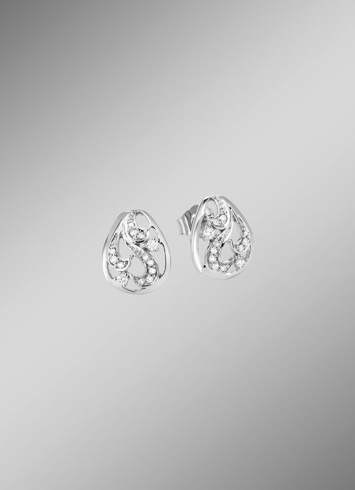 Opengewerkte oorstekers met 26 diamanten 