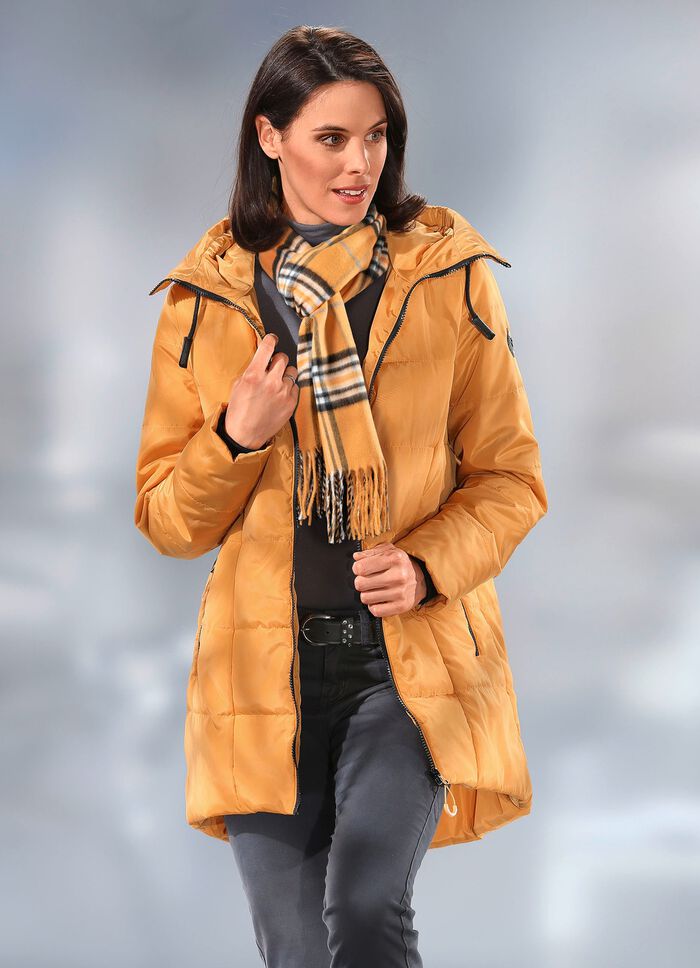 Lange jas met vaste capuchon 