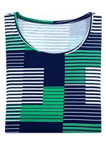 Shirt met ronde hals in 3 kleuren MARINEGROEN-WIT