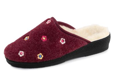 Gevoerde damesslippers, met scheerwol 