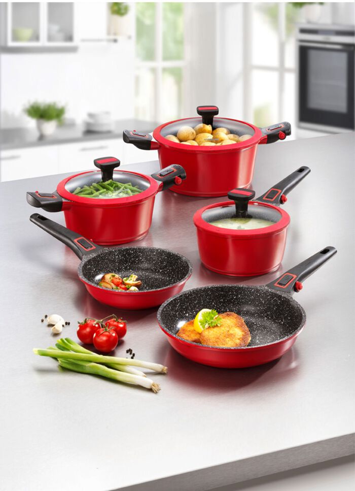 Stoneline pannenset, 8-delig ROOD