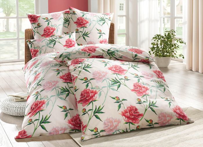 Beddengoedset met bloemmotief CR&Egrave;ME