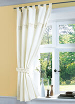 Gordijn met aangehechte gehaakte rand CRÈME