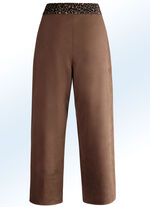 Zachte, soepel vallende culotte in suède-look COGNAC