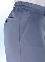 Broek met elastische inzetstukken in de tailleband aan de zijkant DUIFBLAUW GEM&Ecirc;LEERD