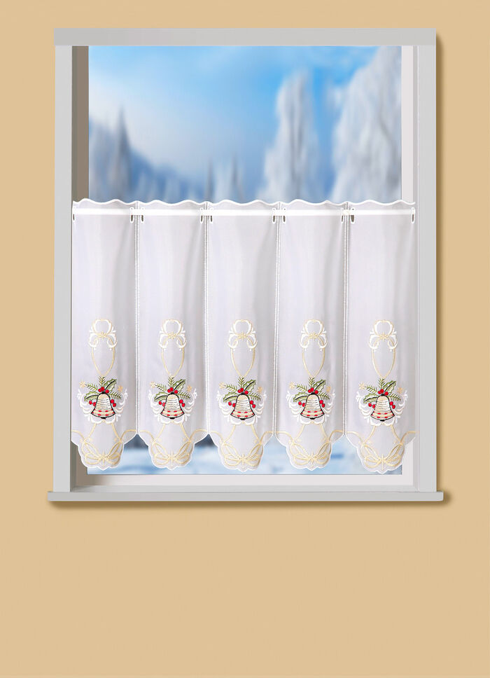 Kort gordijn met doorvoer voor roede 