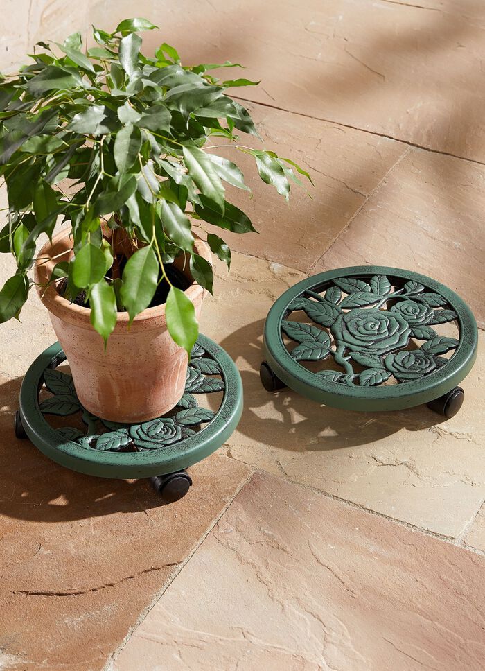 Antieke plantenrollers, set van 2 