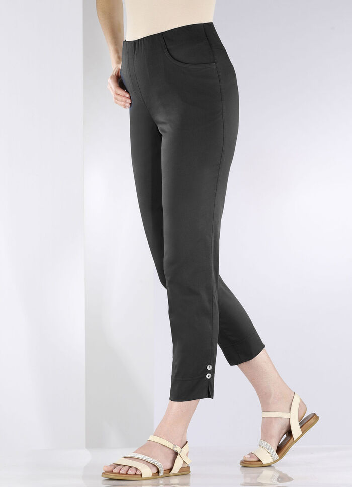 Broek met decoratieve knopen ZWART