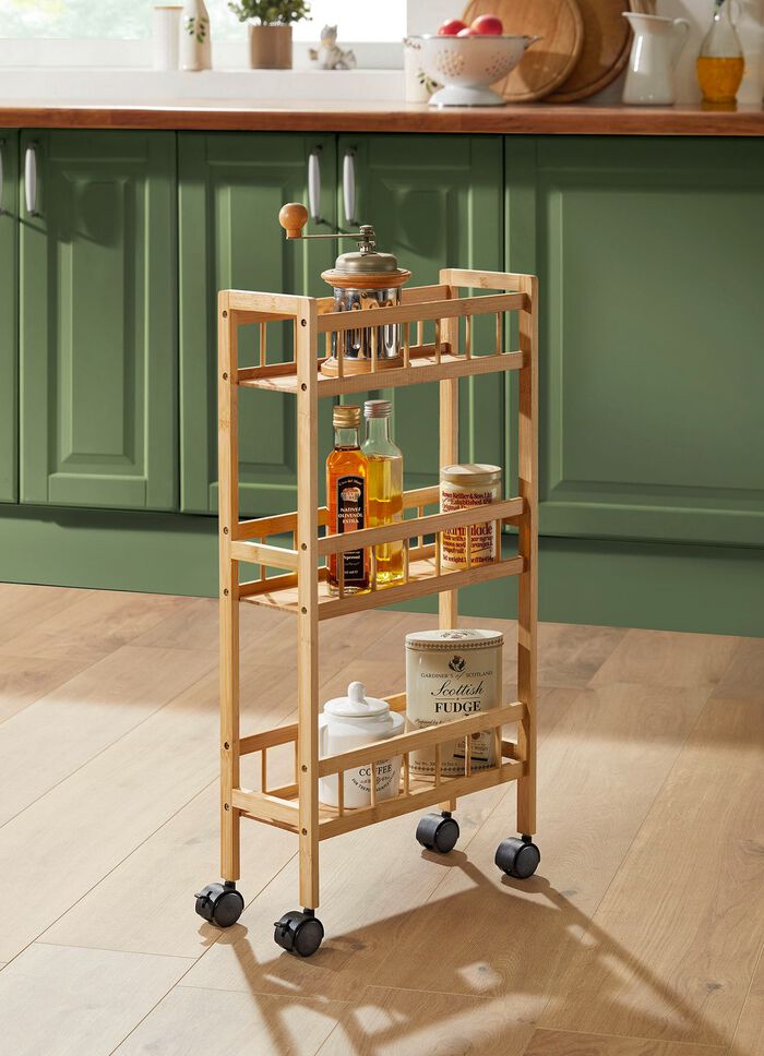 huishoudtrolley van bamboe 