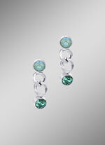 Oorknopjes met groene kristallen 