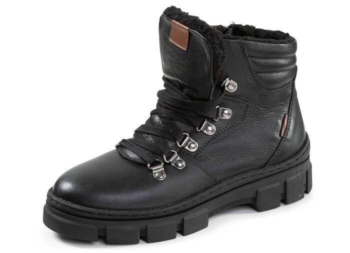 ELENA EDEN, warme dameslaarzen, winterschoenen, breedte H, met uitneembaar voetbed ZWART