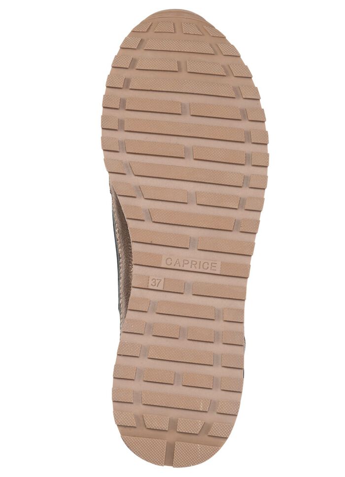 Caprice, trendy damessneakers, breedte G, met uitneembaar leren voetbed ZWART-BRONS