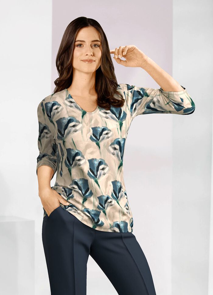 Shirt met schitterende all-over print 