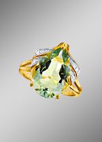 Damesring met groene amethist 