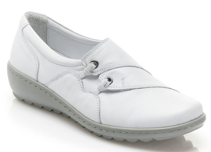 Gemini pantoffels met decoratieve elastische inzetstukken WIT