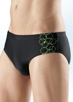 Naturana zwembroek in slipvorm met geplaatste opdruk ZWART-GROEN