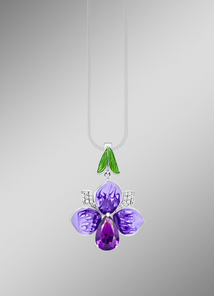 Bloemenhanger met zirkonia 