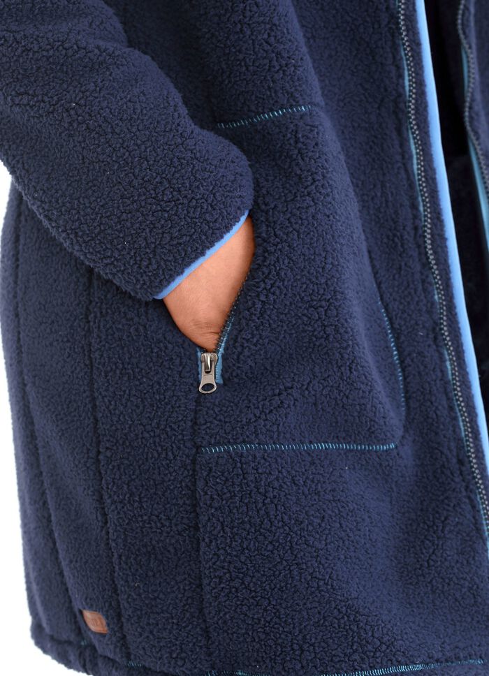 Korte jas met gebonden pluche binnenkant 