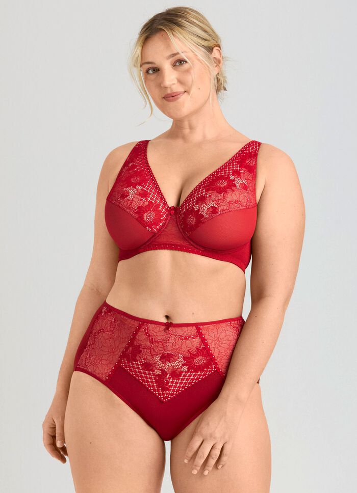 Miss Mary beugelbeha met elastische kanten bloemenprint ROT