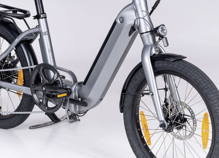 Foldi Comfort opvouwbare e-bike van SAXXX GRIJS-ZILVER-MAT