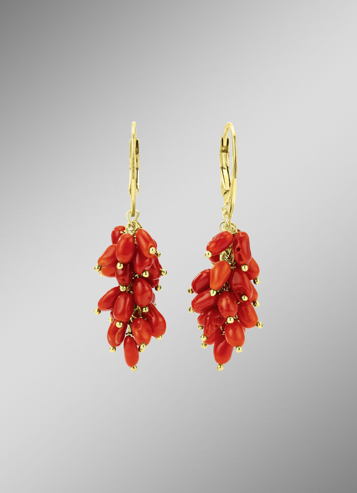 Oorbellen met koralen 