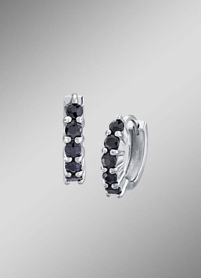 Creoolse oorbellen met zwarte saffieren 