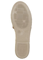 Gemini, trendy damesslippers, breedte G, gemaakt van leer COGNAC