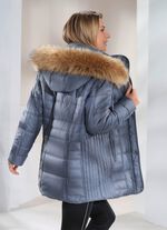 Jas met afneembare capuchon DUIFBLAUW