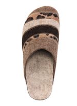 Laurina pantoffel gemaakt van vilt en bedrukt nepbont 
