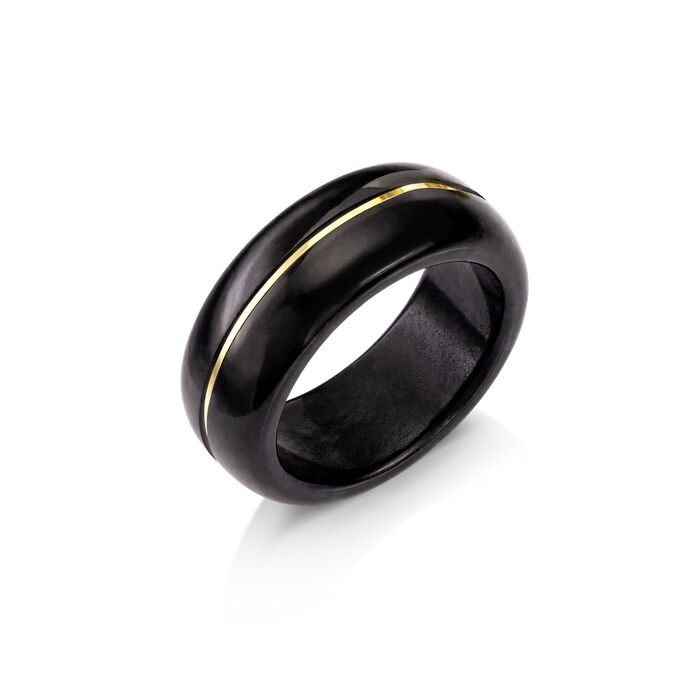 Damesring met zwarte jade 