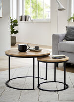 Salontafel, set van 2, met metalen frame 