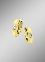 Glanzende opvouwbare oorringen met 2 diamanten 