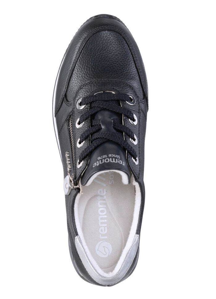 Remonte sneakers met veters en glinsterende zilveren contrastrand 