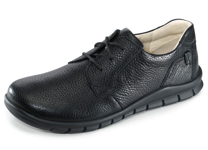 Waldl&auml;ufer veterschoen van hoogwaardig hertennappaleer ZWART