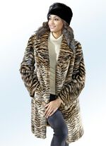 Korte mantel met roofdiermotief 