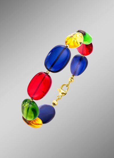 Armband met echte barnsteen in meerdere kleuren 