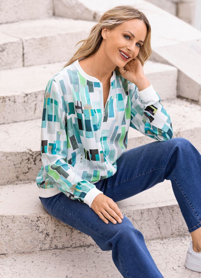 Blousejasje met decoratieve ribbrei 