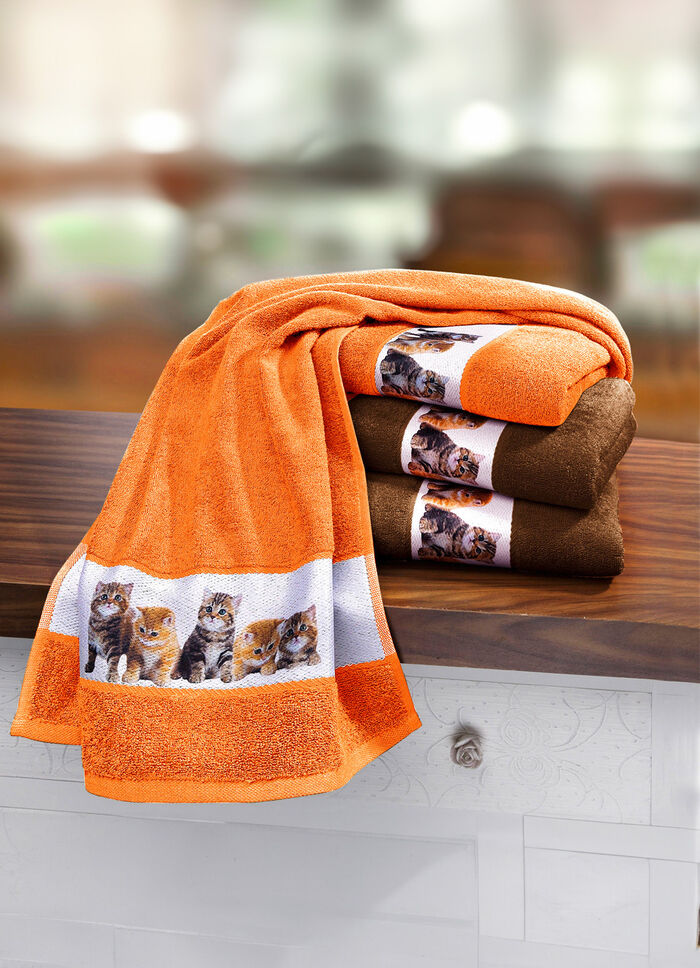 Set badhanddoeken met jacquard-boorden 