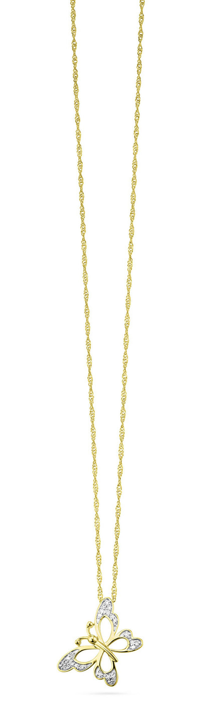 Vlinderhanger met 24 diamanten 