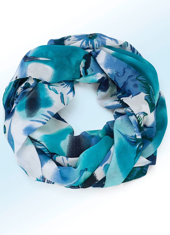 Lussensjaal met fantasiebloemmotief 