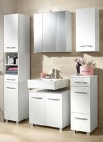 Badkamermeubelserie, kan ook hangend gemonteerd worden 