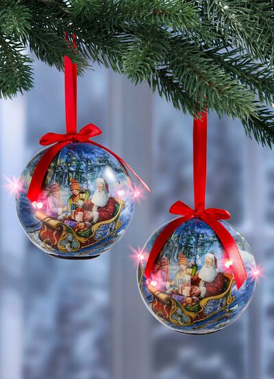 LED-ballen op batterijen, set van 2 