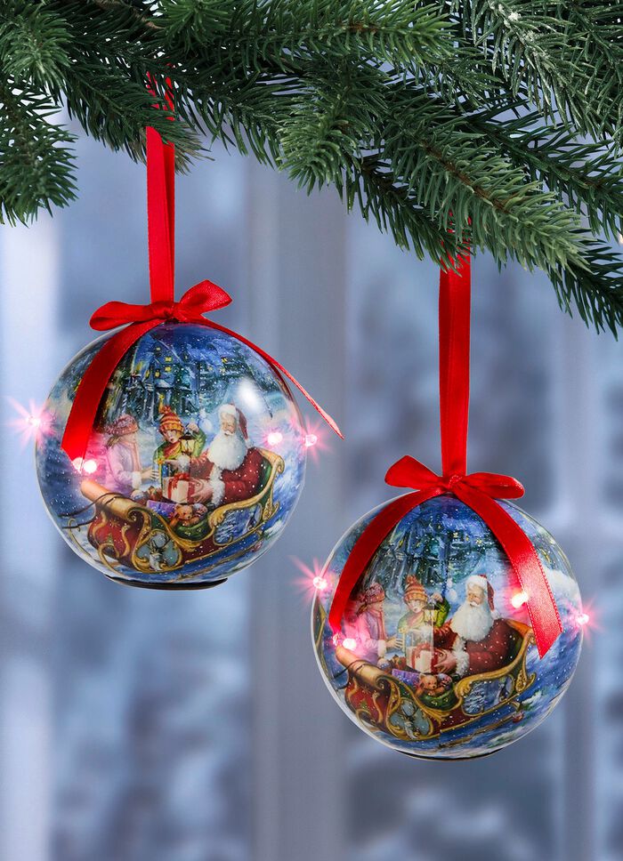 LED-ballen op batterijen, set van 2 