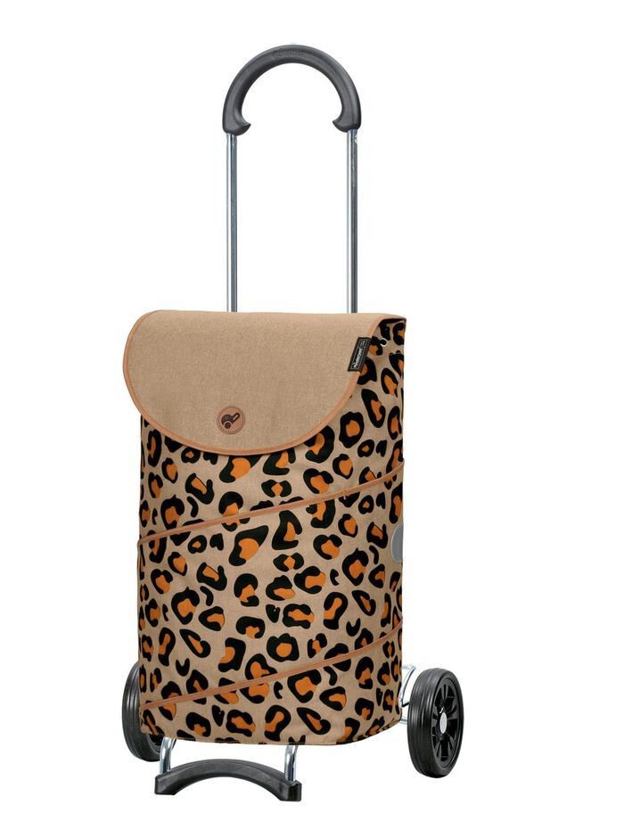 Winkelscooter met stalen frame in luipaarddesign 