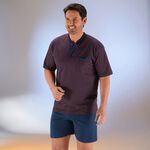 Shortama met knoopsluiting en borstzakje 