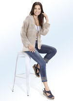 Jeans met uitgebreid borduursel JEANSBLAUW