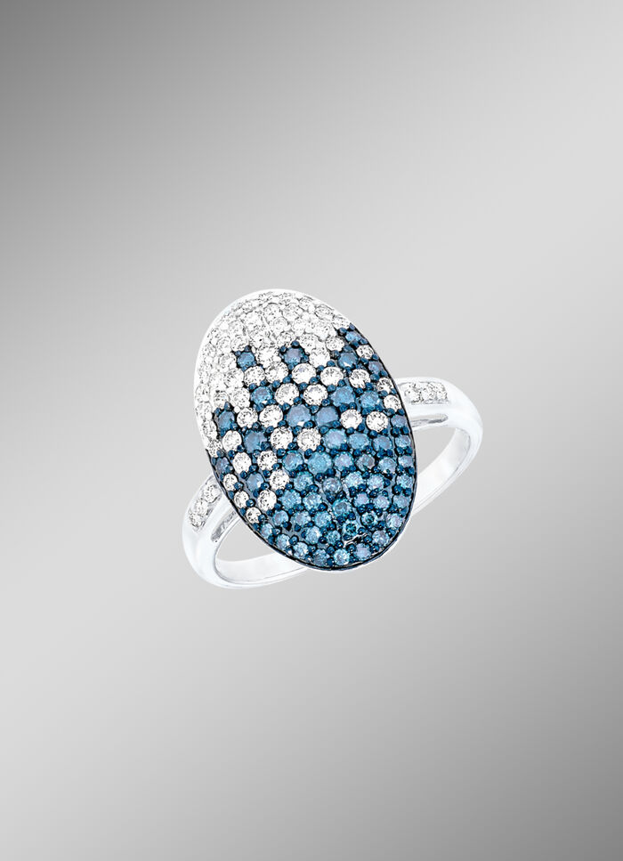 Elegante damesring met 115 briljanten 