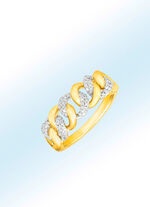 Prachtige bicolor damesring met 75 diamanten 