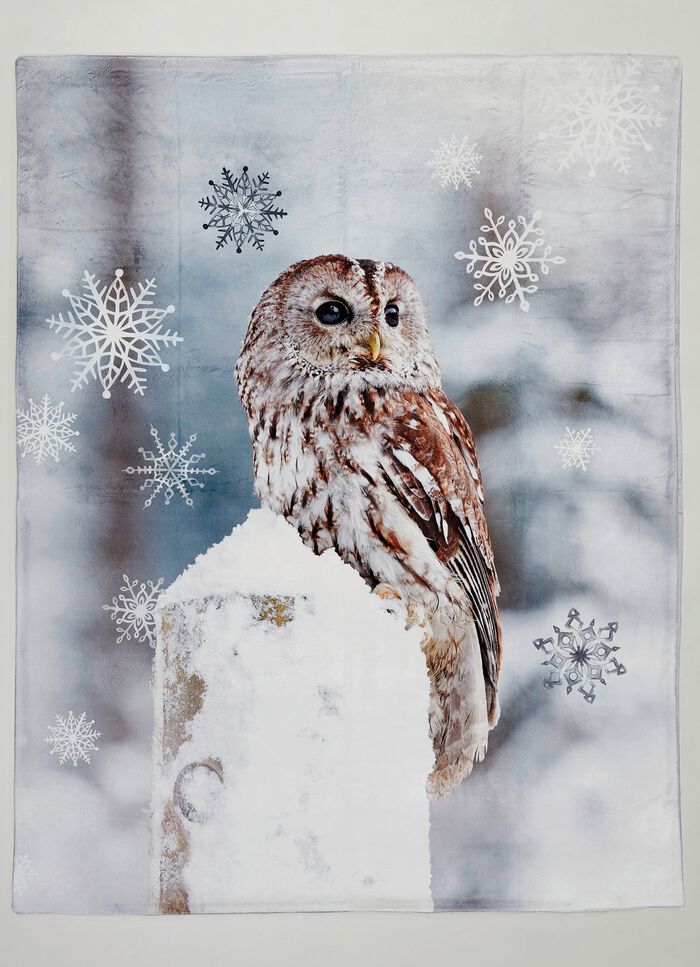 Deken met uilenmotief MULTICOLOR